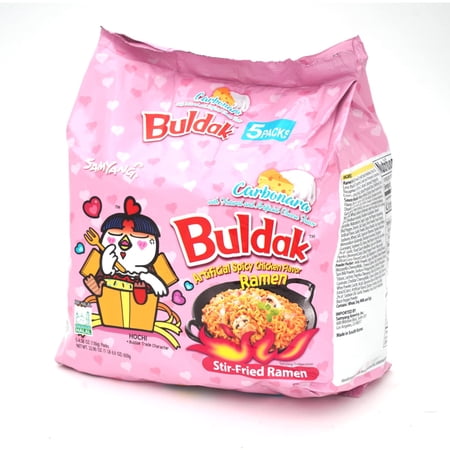 Hot Chicken Spicy Ramen Korea Instant Packaged Noodles Carbonara 4.58 Oz Samyang Buldak 5 Pack