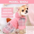 thumbnail image 2 of Vestido para perro Sebaoyu, suéter de invierno cálido de forro polar con capucha, rosa, XS, 2 of 7