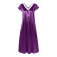 thumbnail image 4 of Seductiva Clearance Women Nightgowns & Sleepshirts Womens Short Sleeve V Neck Homewear Pajamas Long Dress Nightgowns Sleepwear Ultra-Soft Nightgown Sleep Dress, 4 of 6