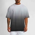 thumbnail image 5 of DJDLJWCJ Mens Workout T Shirt for Men, Crewneck Gradient Mens Regular Tee Loose Elastic Athletic Shirt Gray 5XL, 5 of 8