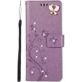 thumbnail image 2 of Compatible with Samsung Galaxy S21 Case Glitter with Card Holder Flip Wallet Phone Case for Women Crystal Butterfly Shockproof Protective Case for Samsung Galaxy S21 5G,Lavender GY, 2 of 15