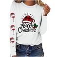 thumbnail image 2 of Babysbule Christmas Sweatshirt for Women Fashion Women's Christmas Printed T-shirt Long Sleeves Blouse Round Neck Casual Tops Sweatshirt, 2 of 4