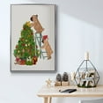 thumbnail image 5 of Christmas French Bulldog Tree Ladder - Framed Gallery Wrapped Holiday Canvas - 17 x 25 - Silver Frame, 5 of 8