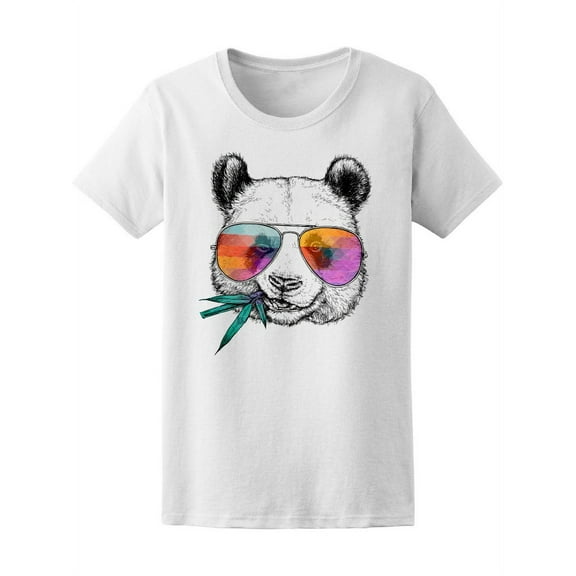 Cute Colorful Hipster Panda T-Shirt Women -Image by Shutterstock, Female x-Large