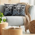 thumbnail image 5 of Ambesonne Rustic Throw Pillow Cover 2 Pack, Monochrome Farmhouse Cow, 20", Grey Black and Blue, 5 of 7