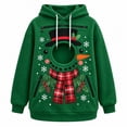 thumbnail image 2 of Christmas Pet Pouch Hoodie Women Men Long Sleeve Festive Graphic Loose Casual Pullover Sweatshirt Dog Cat Carrier Hoodie, 2 of 7