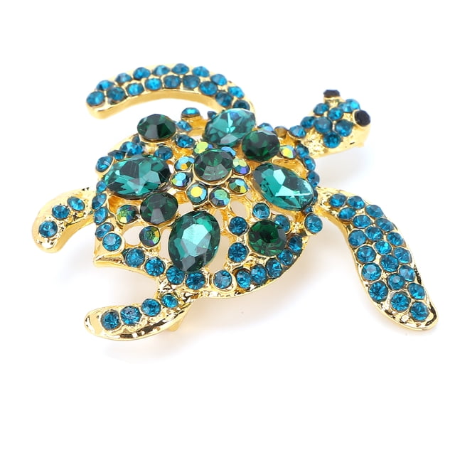 Broche de diamantes de imitación, broche de tortuga para mujer, broche de tortuga, broche de diseño revolucionario