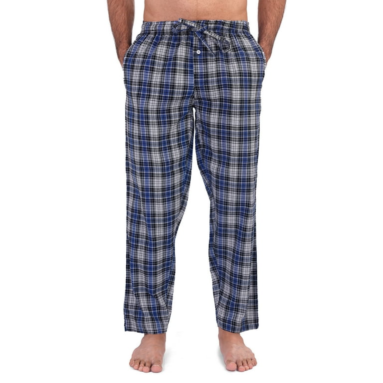 Place and Street Pajama PJ Pants for Men - 100% Cotton Lightweight Woven  Lounge Sleepwear