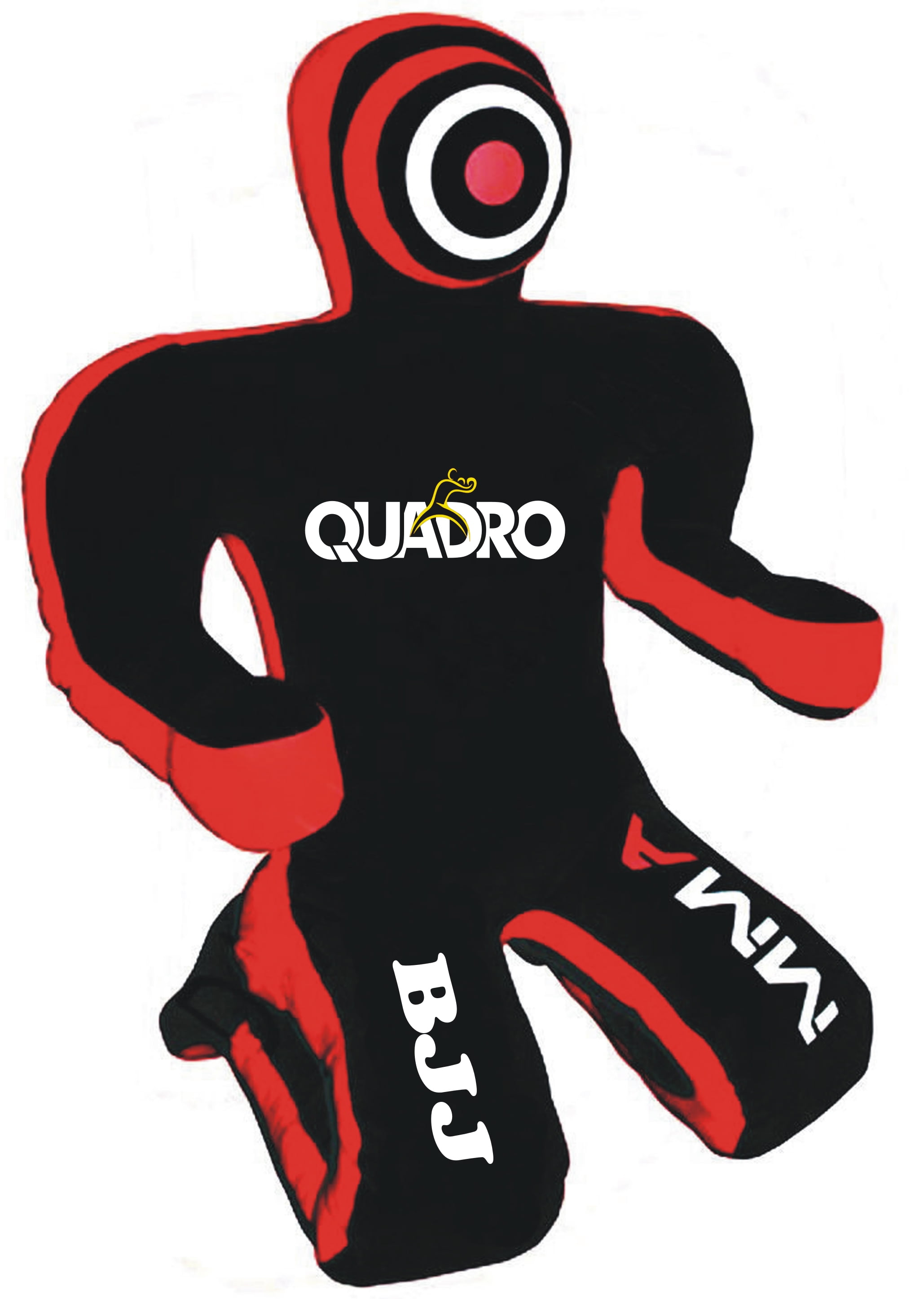 Unfilled QUADRO-MMA Grappling Dummy Jiu Jitsu Round Punching Bag with Arms