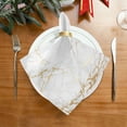 thumbnail image 2 of GZHJMY Set of 1 Marble with Golden Texture Satin Napkin Square 20 Inches Table Napkins Soft Smooth Decorative Napkins for Wedding Banquet Party Decoration, 2 of 6