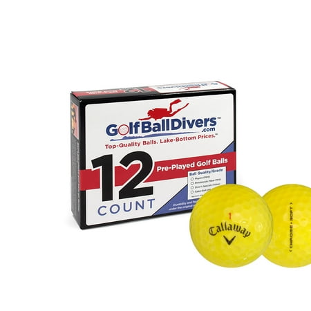 Used Callaway Big Bertha - Callaway Chrome Soft Golf Balls, Yellow, Used, Mint Quality, 12 Pack