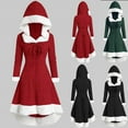 thumbnail image 6 of LYXSSBYX Plus Size Halloween Costumes for Women Christmas Fashion Women's Casual Long Sleeve Solid Ladies Retro Plush Splicing Cloak Dress, 6 of 6