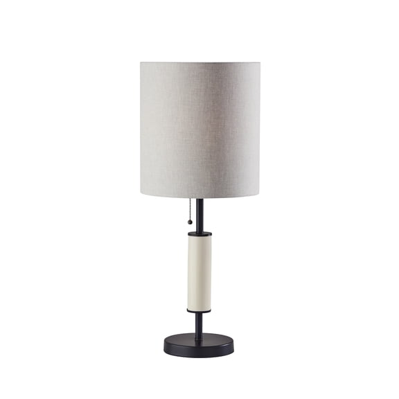 Adesso Vanessa Table Lamp, Black with Taupe Ceramic, Taupe Fabric Shade
