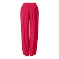 thumbnail image 4 of Manxivoo Yoga Pants Women Pants High Waisted Yoga Pants Hippie Pants Boho Beach Plus Size Palazzo Pants Yoga Pants Closing Dance Pants Chi Pants Yoga Clothes Leggings Women's Pants Watermelon Red, 4 of 8