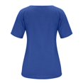 thumbnail image 7 of Women's Short Sleeve T-shirt Women'S 3/4 Sleeve Shirts V Neck Loose Fitting Tops Casual Solid Color Tshirts Trendy Basic Tunic Summer Ladies Tops,Blue Women's Short sleeve T-shirt XL, 7 of 7