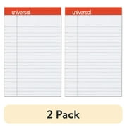 (2 pack) Universal Fashion Colored Perforated Note Pads, 5 x 8, Legal, Gray, 50 Sheets, 6/Pack