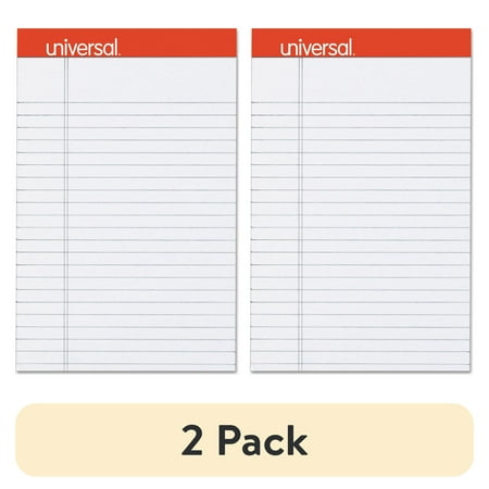(2 pack) Universal Fashion Colored Perforated Note Pads, 5 x 8, Legal, Gray, 50 Sheets, 6/Pack