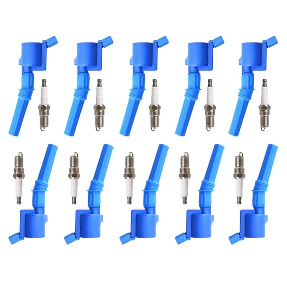 10 High Performance Ignition Coils and 10 Platinum Spark Plug Compatible with Ford E-150 F-150 FD503 Fits select: 1998-2003 FORD F150, 2002-2004 FORD EXPEDITION EDDIE BAUER