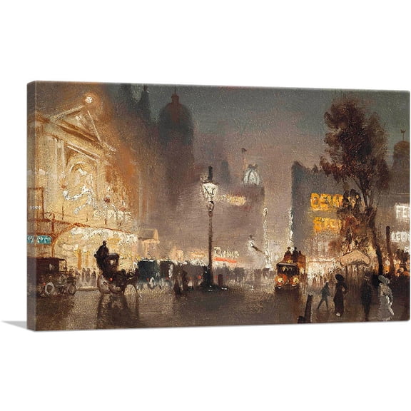 ARTCANVAS The Empire Leicester Square Canvas Art Print by George Hyde Pownall - Size: 26" x 18" (0.75" Deep)