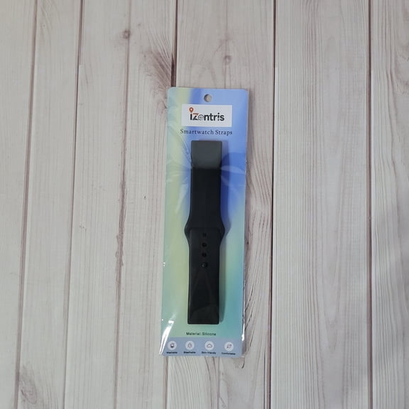 iZentris Smartwatch Straps, Black Silicone Smartwatch Straps, Soft Reactive Sport Bands, Replacement Watch Wristband Strap