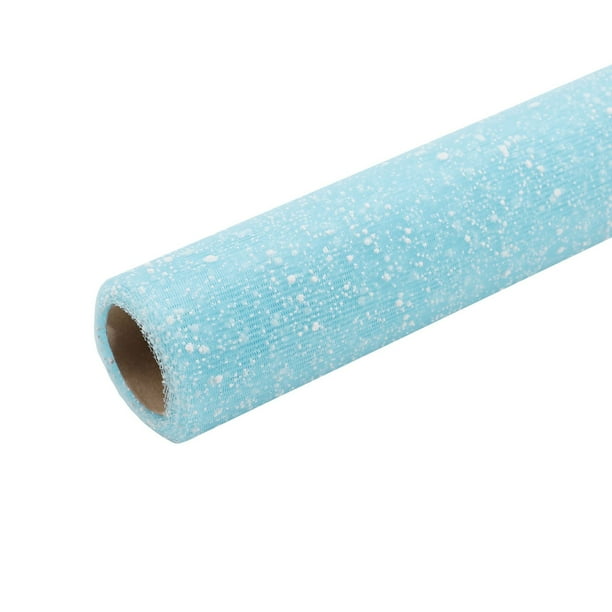 Zhuge Papel para envolver regalos, gasa con lunares de nieve, malla para envolver flores (azul cielo)