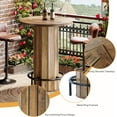thumbnail image 6 of Tribesigns Round Bar Table, 39.4" H Wood Bistro Pub Table with Metal Ring, 6 of 10
