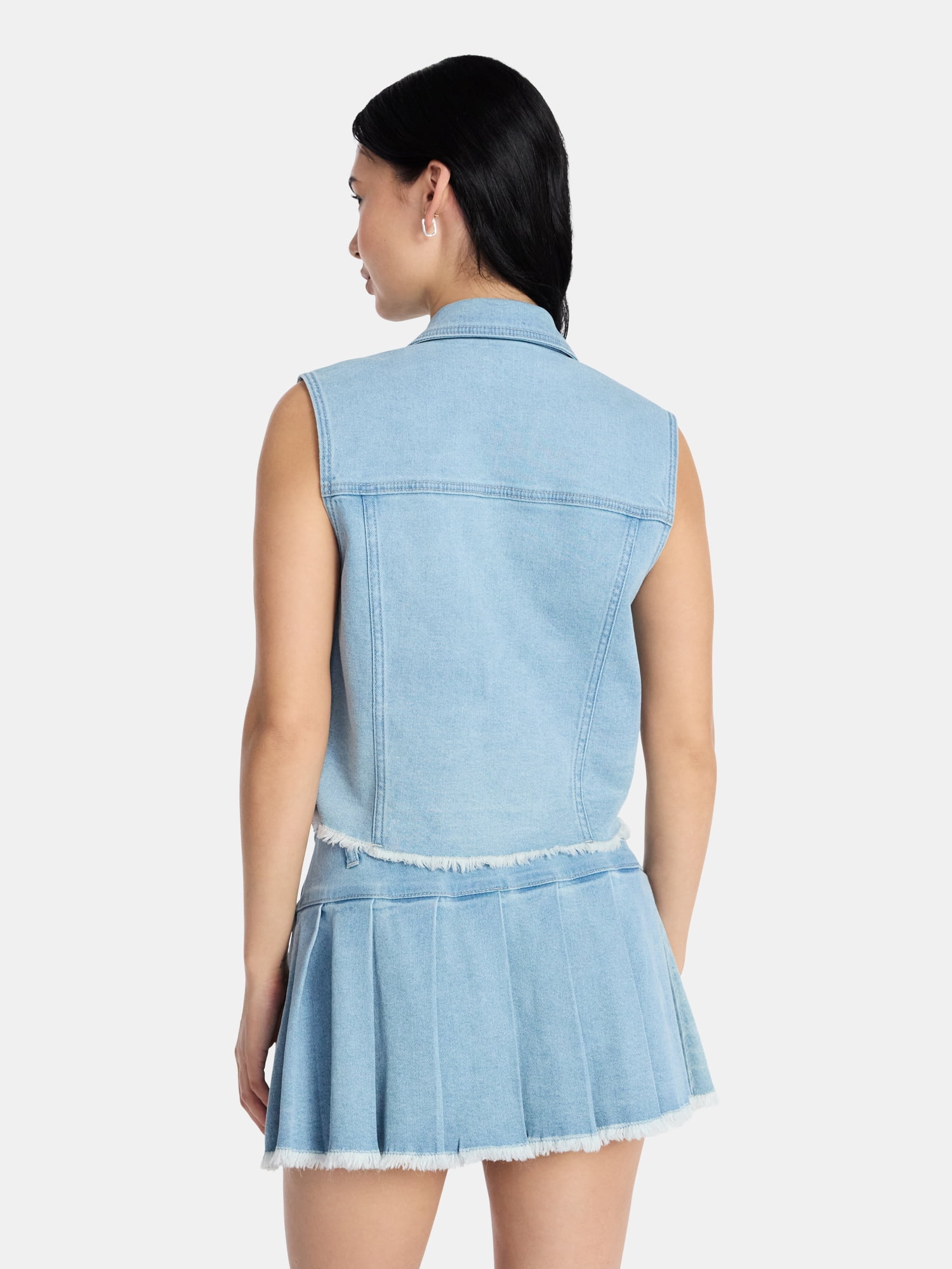 Madden NYC Women’s Tie Front Denim Vest, Sizes XXS-XXL