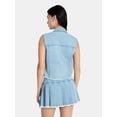 thumbnail image 4 of Madden NYC Women’s Tie Front Denim Vest, Sizes XXS-XXL, 4 of 6