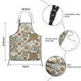 thumbnail image 3 of Brown Ethnic Floral and Mandala Pattern Kids Aprons for Girls and Boys,Adjustable Neck Strap Toddler Aprons for Kids Cooking Baking, 3 of 6