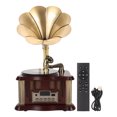 thumbnail image 2 of Gramophone  Speaker, Vintage Phonograph Speaker  Remote Control Dual Speakers  For Cell Phone, 2 of 8