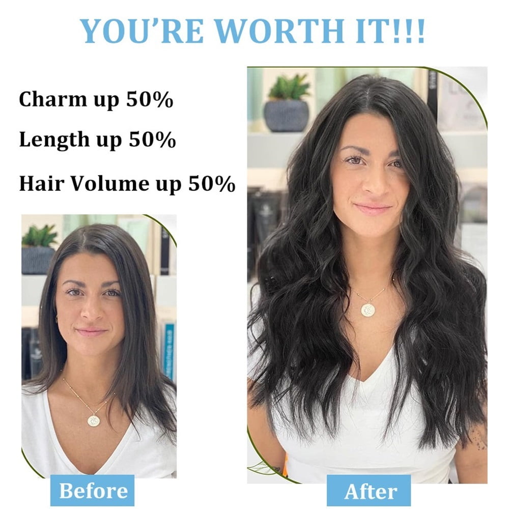 Clip In Hair Extensions Seamless 8Pcs Real Human Hair Natural Hair Double Weft Straight