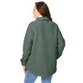 thumbnail image 2 of Woman Within Plus Size Berber Shirt Jacket Long Oversized Fuzzy Fleece Shacket, 2 of 3