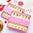 thumbnail image 1 of XWSHYW Horquillas Decoraciones Navideñas para El Hogar, Tenedor de Café de Metal, Cuchara Agitadora, Decoraciones para Mesa de Navidad, Año Nuevo, 1 of 6