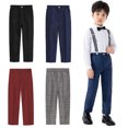 thumbnail image 4 of YTDSCS Kids Juniors Boys Flat Front Uniform / Dress Pants Spring Fall Host Performance Suit Trousers Toddler Boys Straight Suit Pants for 1-14 Years, 4 of 9