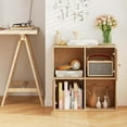 thumbnail image 2 of Costway 4-Cube Bookcase with Dual Anti-Tipping Kits & 2 Cabinets Storage Organizer Natural, 2 of 10