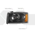 thumbnail image 3 of DNA Motoring For 05-07 Dodge Dakota Factory Style Black Amber Corner Headlight Lamps Pair Replacement, 3 of 8