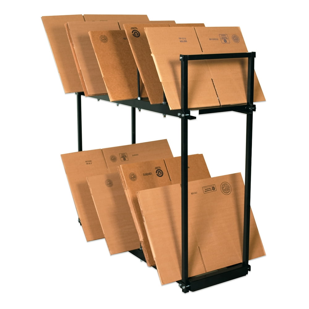 Box Partners Two Tier Carton Stand 54" x 18" x 50" Black 1/Each WS1002