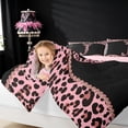 thumbnail image 4 of meiyoeat Girly Leopard Bowknot 7-Piece Twin Bedding Sets For Bow Lover,Pink Cheetah Print Monogrammed J Theme Bedding Comforter Set For Kids,pink Reversible, 4 of 7