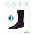 thumbnail image 6 of MeMoi Boys Side-Stripe Cotton-Rich Fine-Gauge Crew Sock - Boys - Male, 9-11, Black, 6 of 8