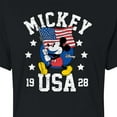 thumbnail image 3 of Disney - Mickey Waving Flag USA - Juniors Cropped Cotton Blend T-Shirt, 3 of 5