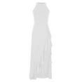 thumbnail image 3 of Ashirexll Summer Dress, Womens Long Dresses for Women, Fashion Summer Causal Solid Color Round Neck Sleeveless Dress Evening Dress White XXL, 3 of 7