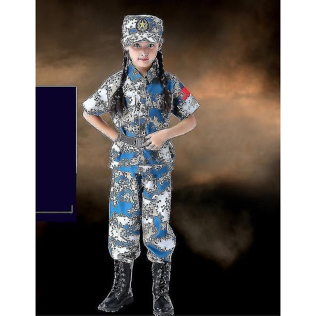 Uniformes de entrenamiento militar para niños, disfraces de fiesta de campamento de verano de camuflaje táctico de combate para niños, trajes del ejército de Halloween para niñas