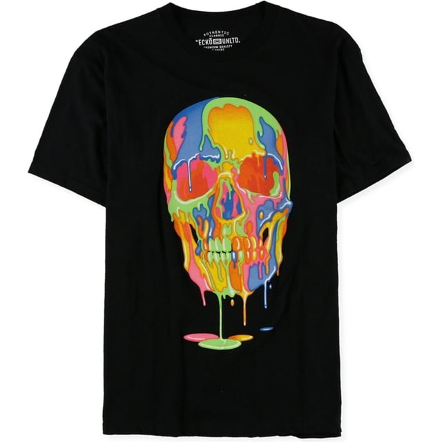 Ecko Unltd. Camiseta gráfica de calavera de goteo para hombre, negra, mediana