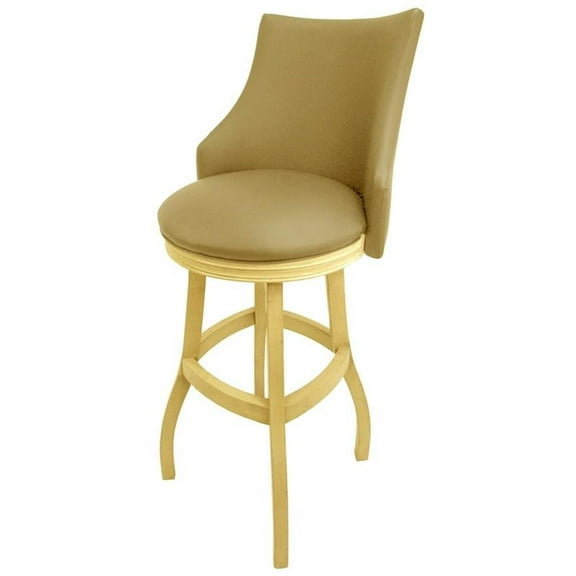Tobias Designs 34" Swivel Wood Extra Tall Bar Stool in Tan/ Beige