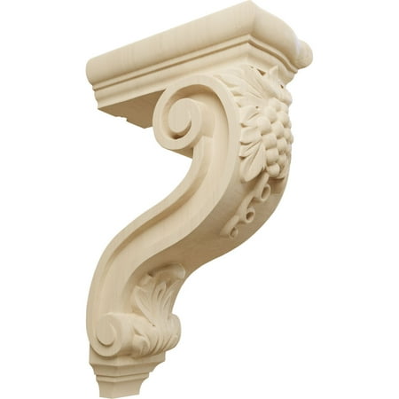 

Ekena Millwork 4 1/4 W x 8 D x 13 1/4 H Holmdel Grapes & Vines Corbel Lindenwood