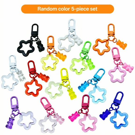 DESIGNICE 5Pcs Purse Charms,Delicate Design Purse Charms,Polished Look Keychain Charms,Multicolor1