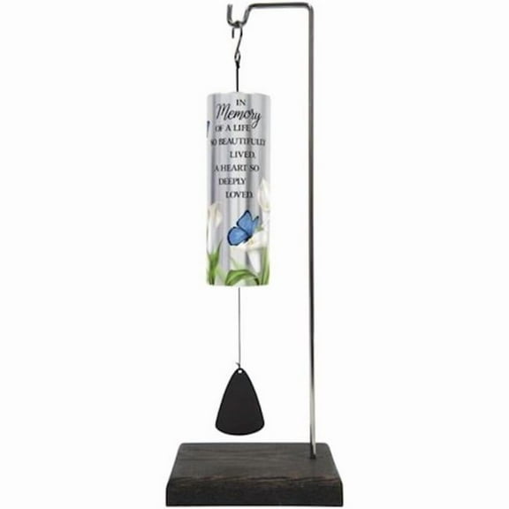 Carson Home Accents 479435 Wind Chime - Mini Cylinder Sonnets with Stand - In Memory of A Life Beautifully Lived - Gift Boxed - 12.5 x 2 in. - No.65254