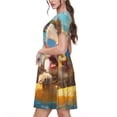 thumbnail image 2 of Honeii Sunglasses Beach Kittens Print Women’s Short Sleeve Dress, Comfortable Casual Dress, Soft Polyester Spandex Blend, Stylish Everyday Wear for Summer, Perfect for Travel and Vacation, 2 of 6