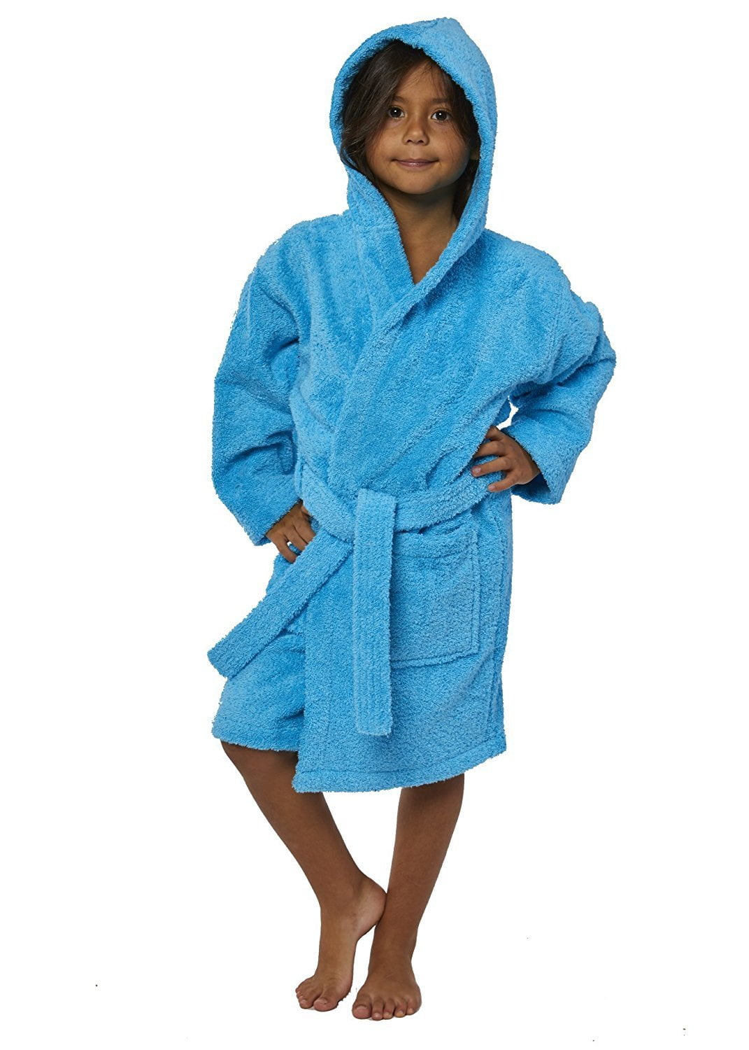 TurkishTowels Parador Hooded Terry Boys Bath Robe, 100 Cotton, Made In Turkey (Ages 711 L