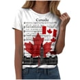 thumbnail image 1 of Ramiter T-Shirts Canada pour Femmes T-Shirts pour Femmes Imprimé Feuille d'Érable Point Col Rond Fête du Canada T-Shirts Rouges Blanc,m, 1 of 4